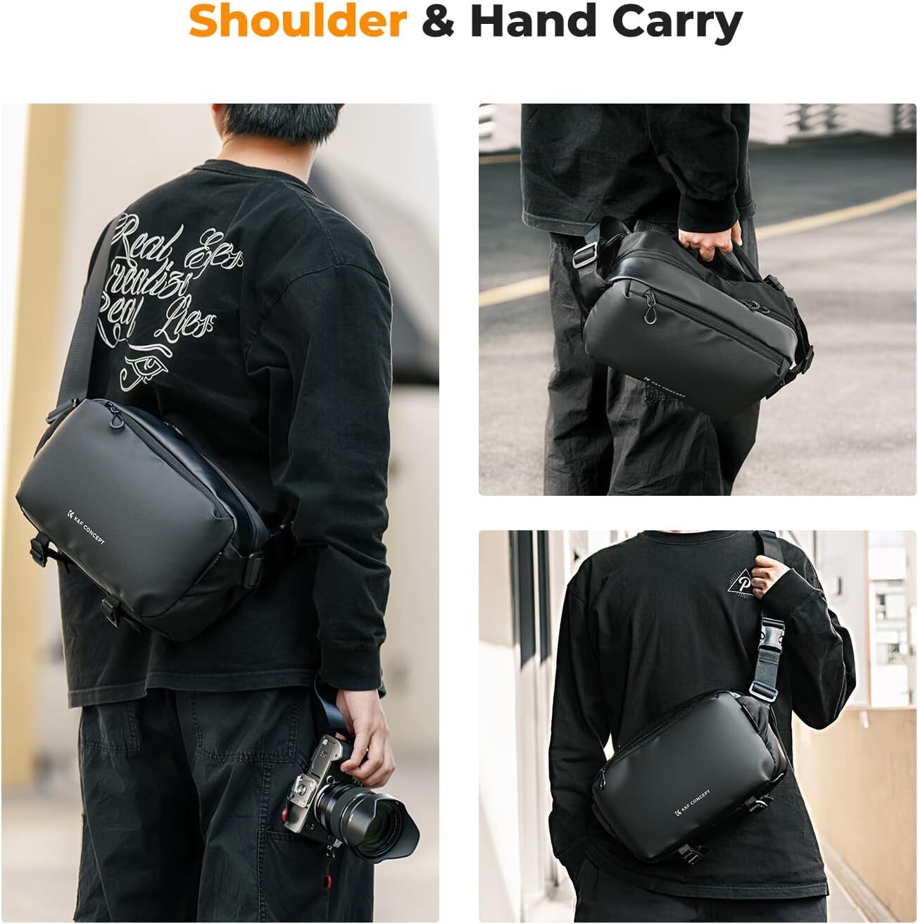 K&F Concept Sling Bag Alpha Camera Photography Shoulder Bag DSLR for Men Women