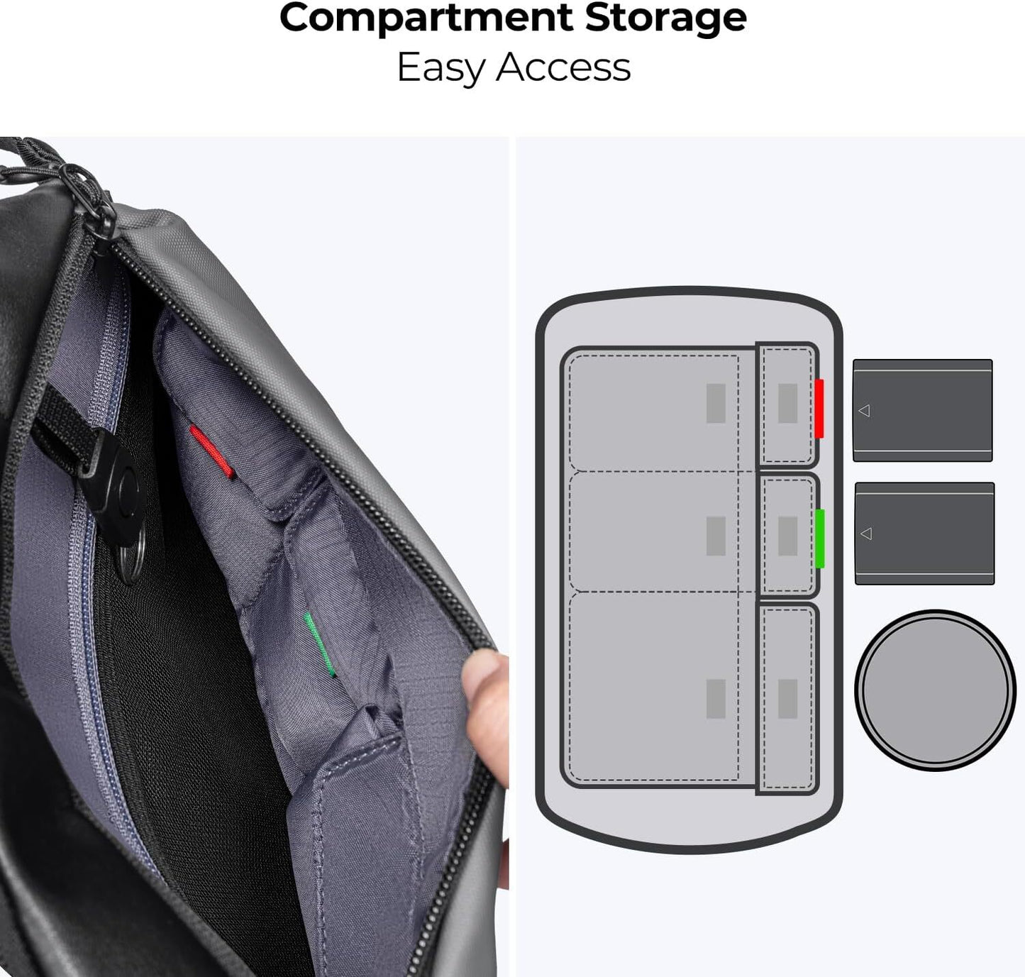 K&F Concept Sling Bag Alpha Camera Photography Shoulder Bag DSLR for Men Women