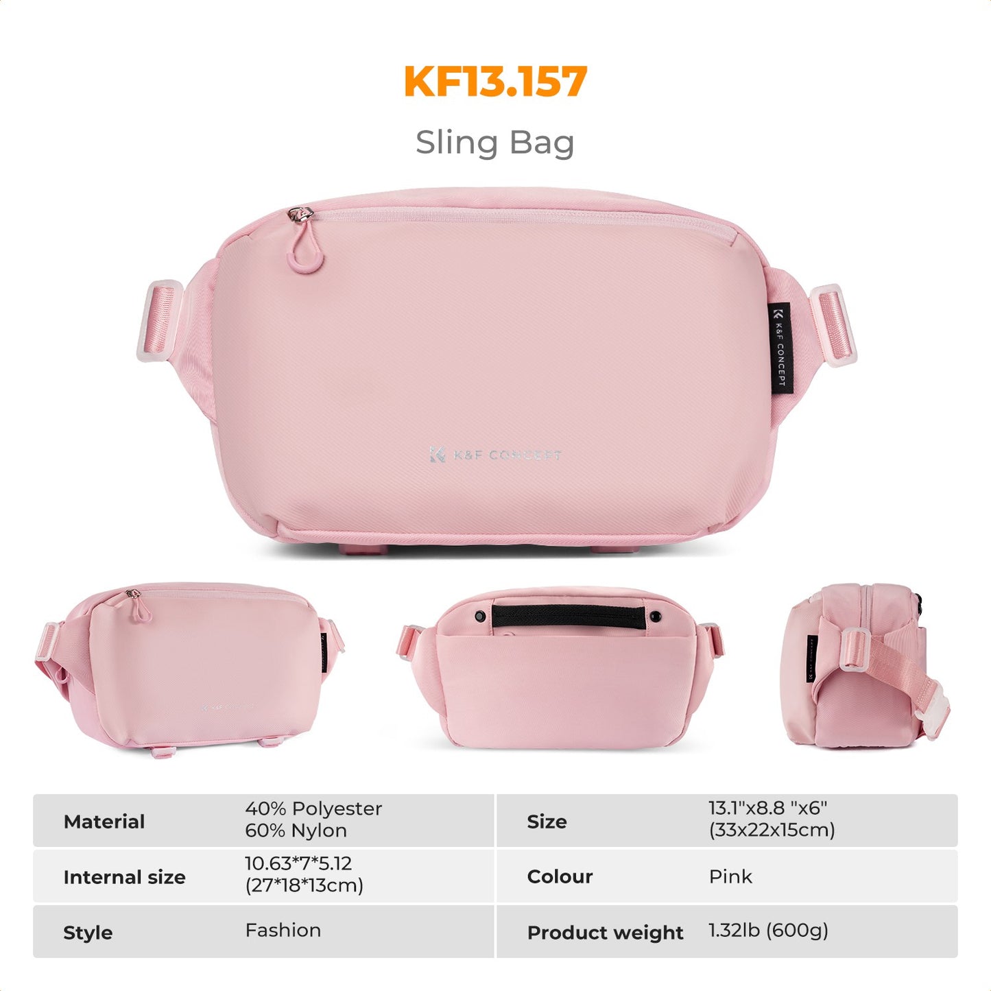 K&F Concept Sling Bag Alpha Camera Photography Shoulder Bag DSLR for Men Women